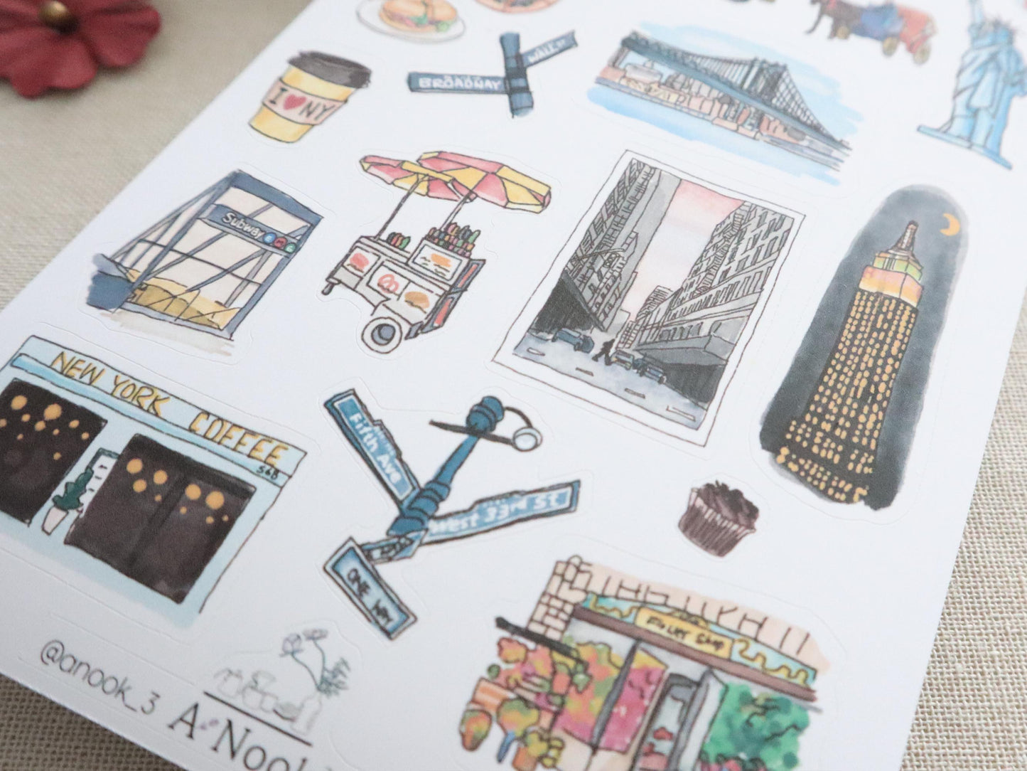 new york trip stickers for bujo