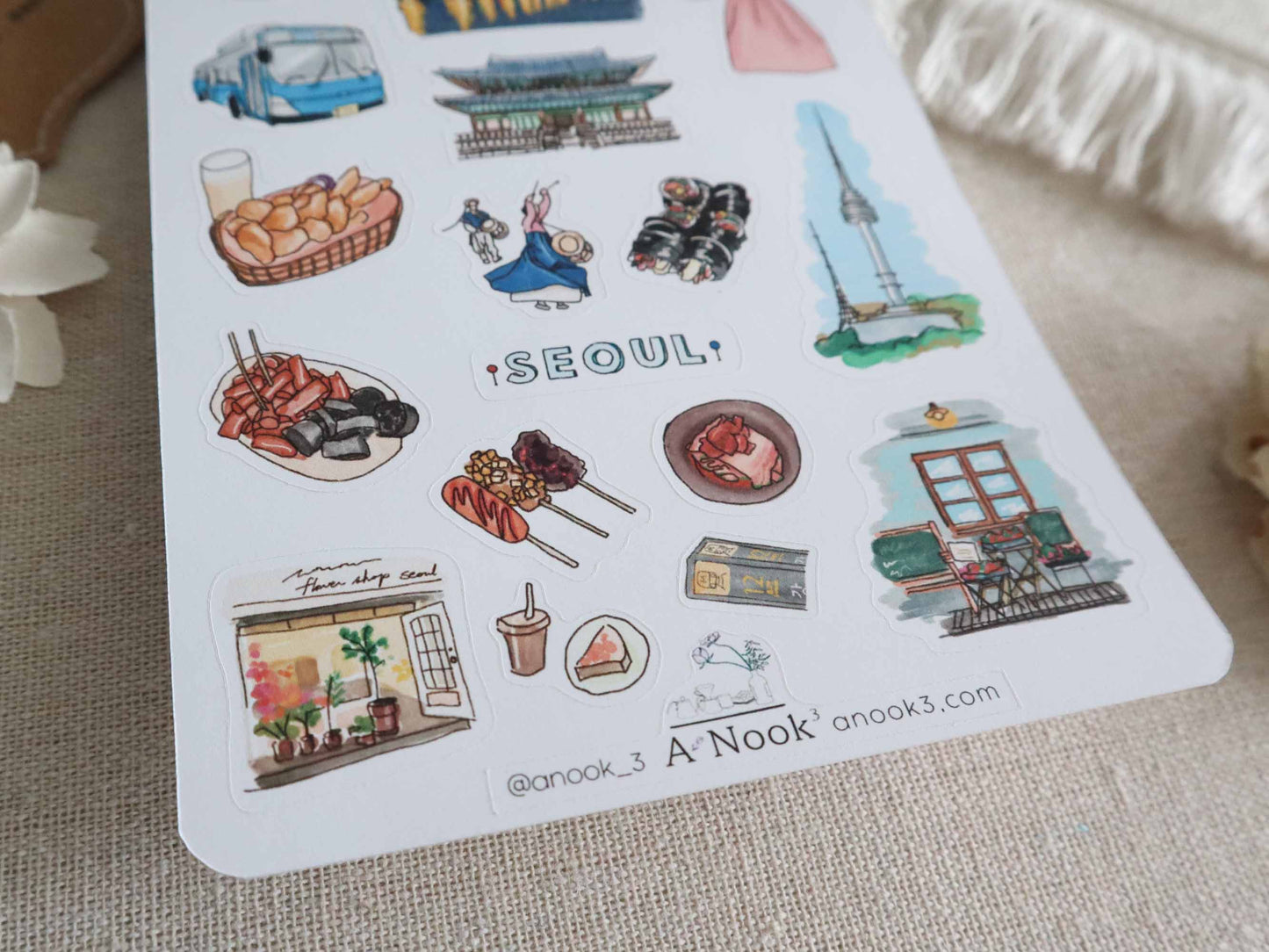 Seoul stickers for bullet journal