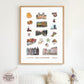 A Day in Amsterdam Travel Poster | Printable Amsterdam Wall Art