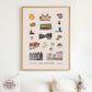 A Day in Amsterdam Travel Poster | Printable Amsterdam Wall Art