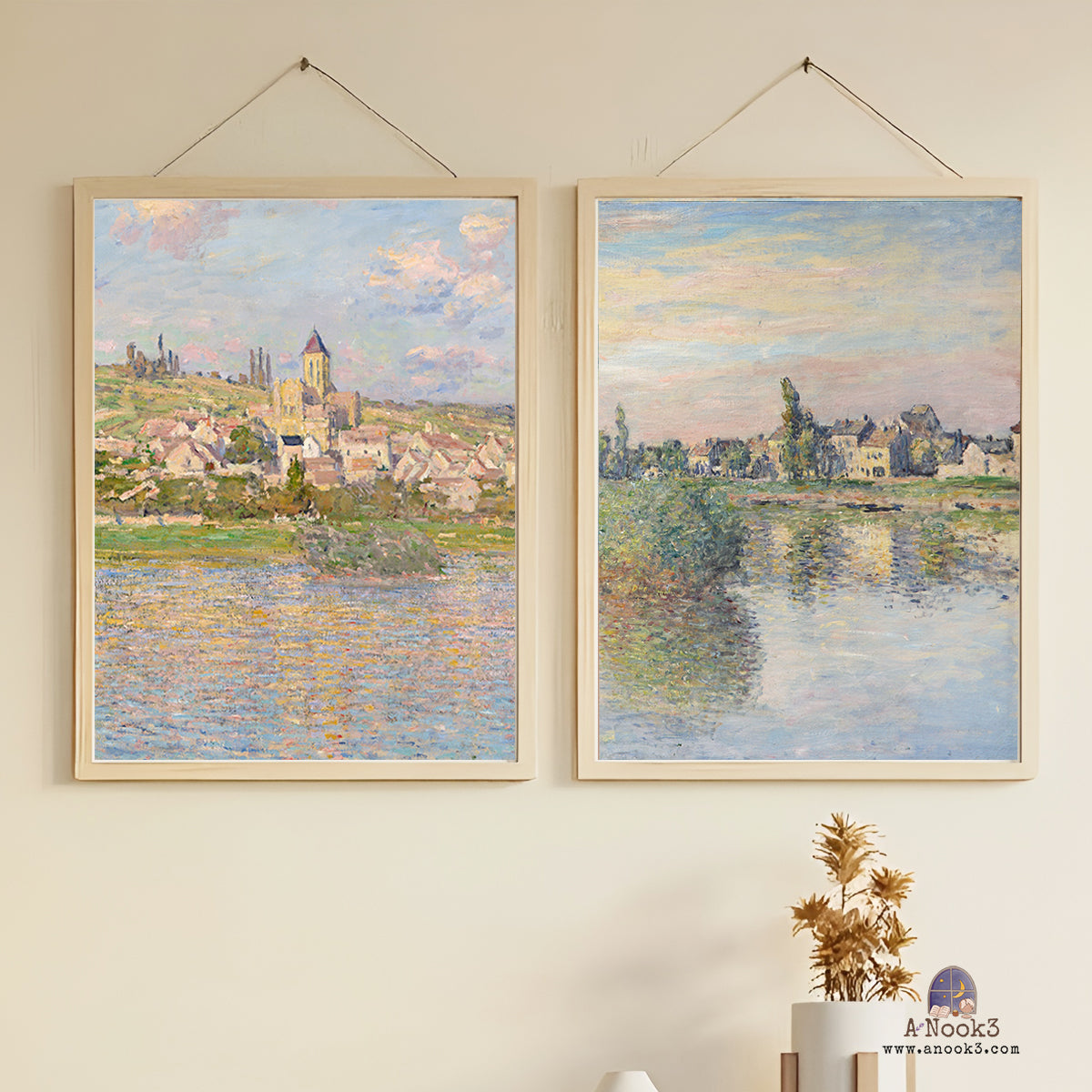 Claude Monet Banks of the Seine Wall Art Set of 2