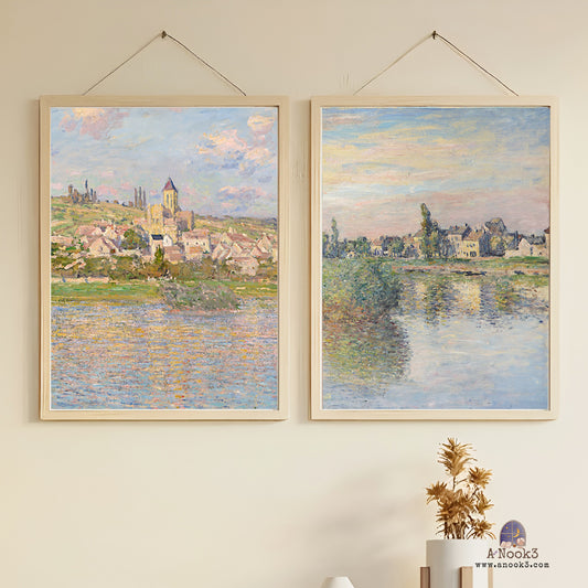 Claude Monet Banks of the Seine Wall Art Set of 2