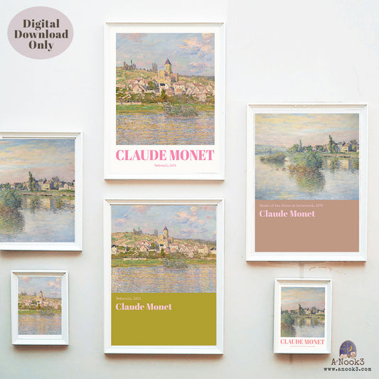 Claude Monet Banks of the Seine Wall Art Set of 2