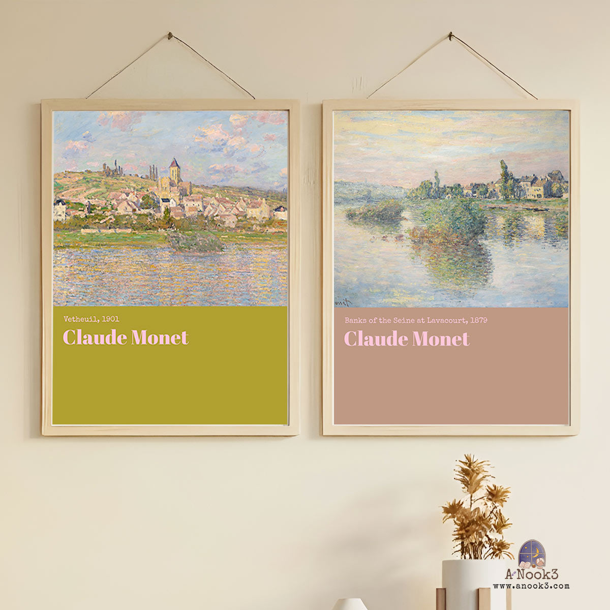 Claude Monet Banks of the Seine Wall Art Set of 2