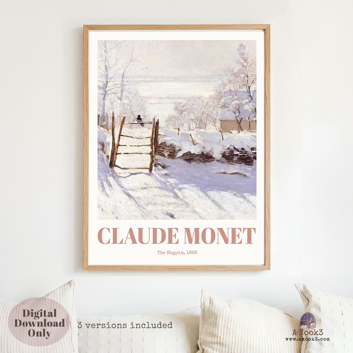 Claude Monet Winter Paintings Wall Art Set of 3