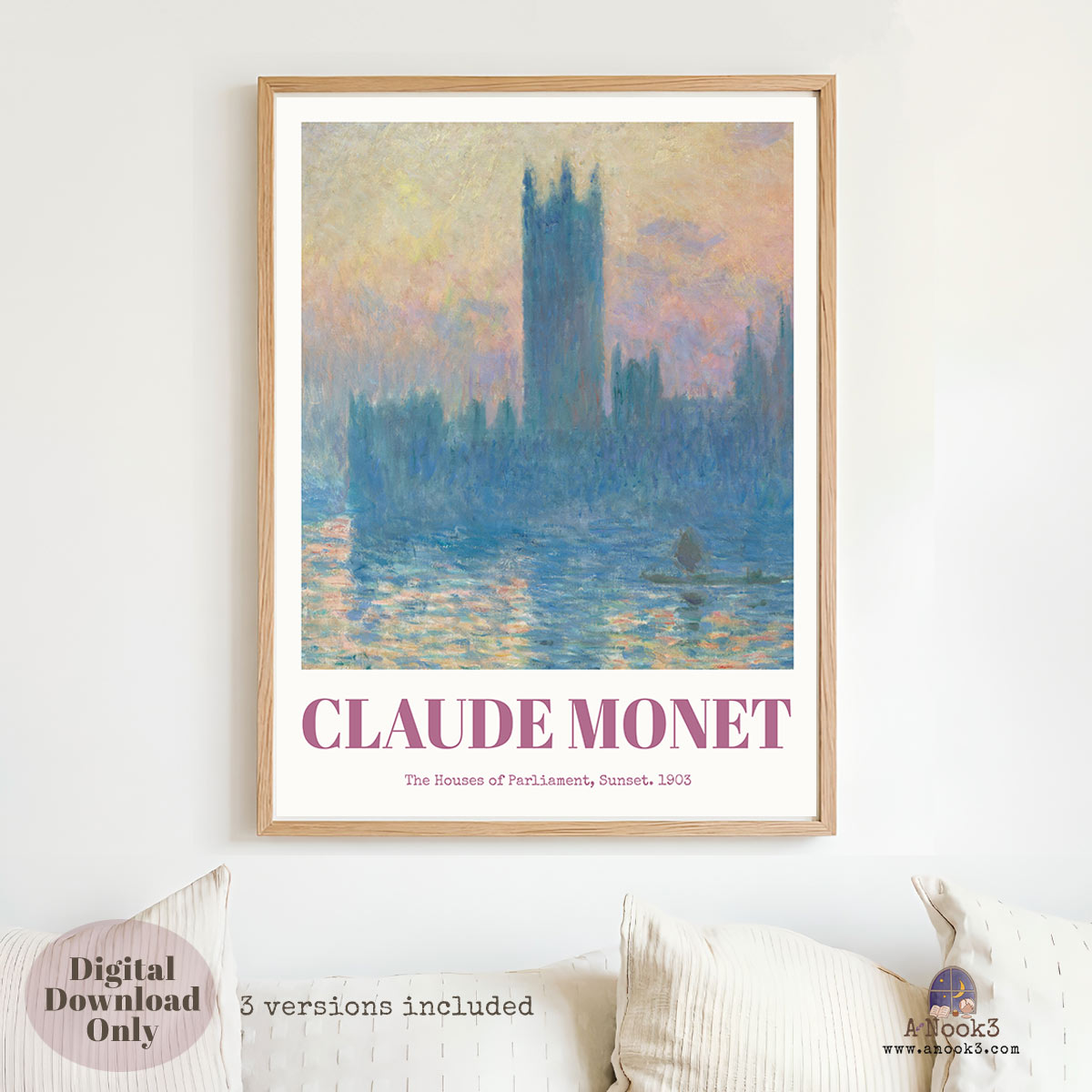 Claude Monet The Houses of Parliament Wall Art Set of 4