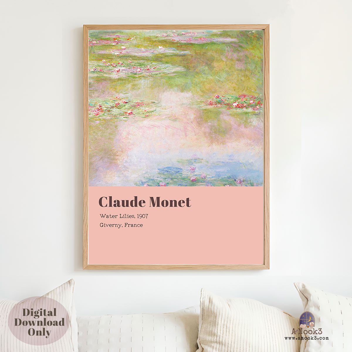 Claude Monet Water Lilies Wall Art Set of 3