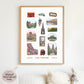 A Day in Edinburgh Travel Poster | Printable Edinburgh Wall Art