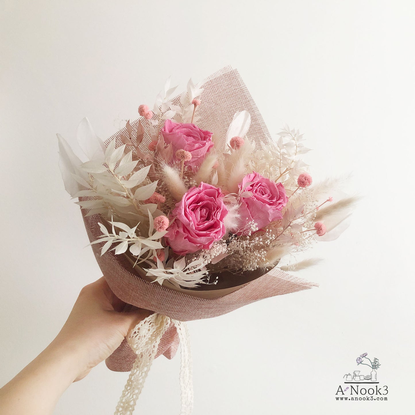 [Pick-Up] Pink Eternal Roses Petite Bouquet