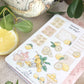 Our Squeeze the Day - Lemon sticker sheet filled with bright yellow and green colors is refreshing to look at and will be a fun touch to your aesthetic bullet journal or scrapbook.