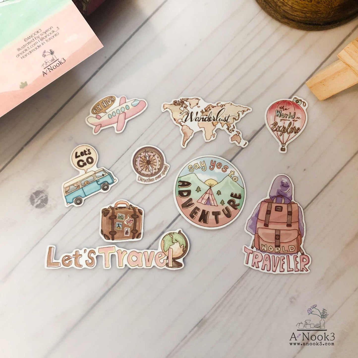 Let's Travel Sticker Set