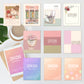 A set of pastel 2026 planner and calendar stationery items arranged on a light surface with a coffee cup and green leaves as props. The set includes a weekly planner cover, a monthly cover, a daily cover, a flower-themed card, color blocks, and two stacked yearly calendar covers labeled '2026 Part Two'.