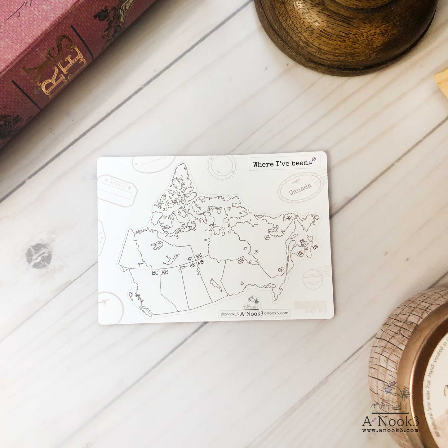 Canada Map Sticker : Traveler's notebook Passport & B6