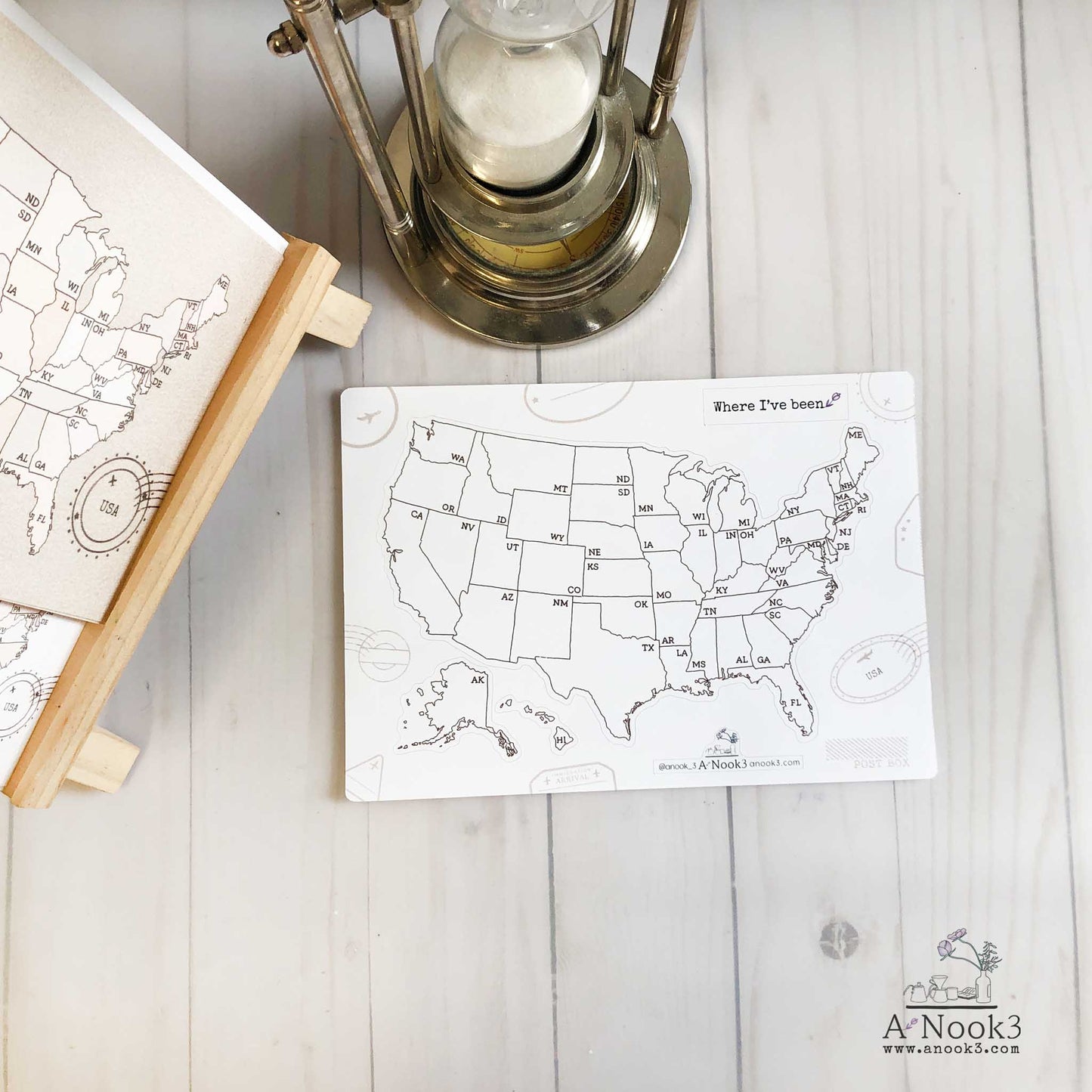 USA Map Sticker : Traveler's notebook Standard & A5