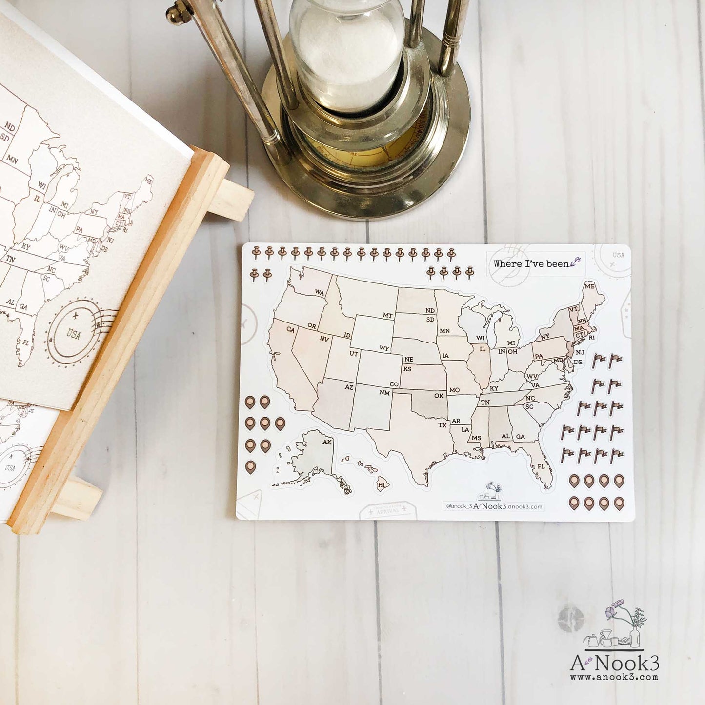 USA Map Sticker : Traveler's notebook Standard & A5