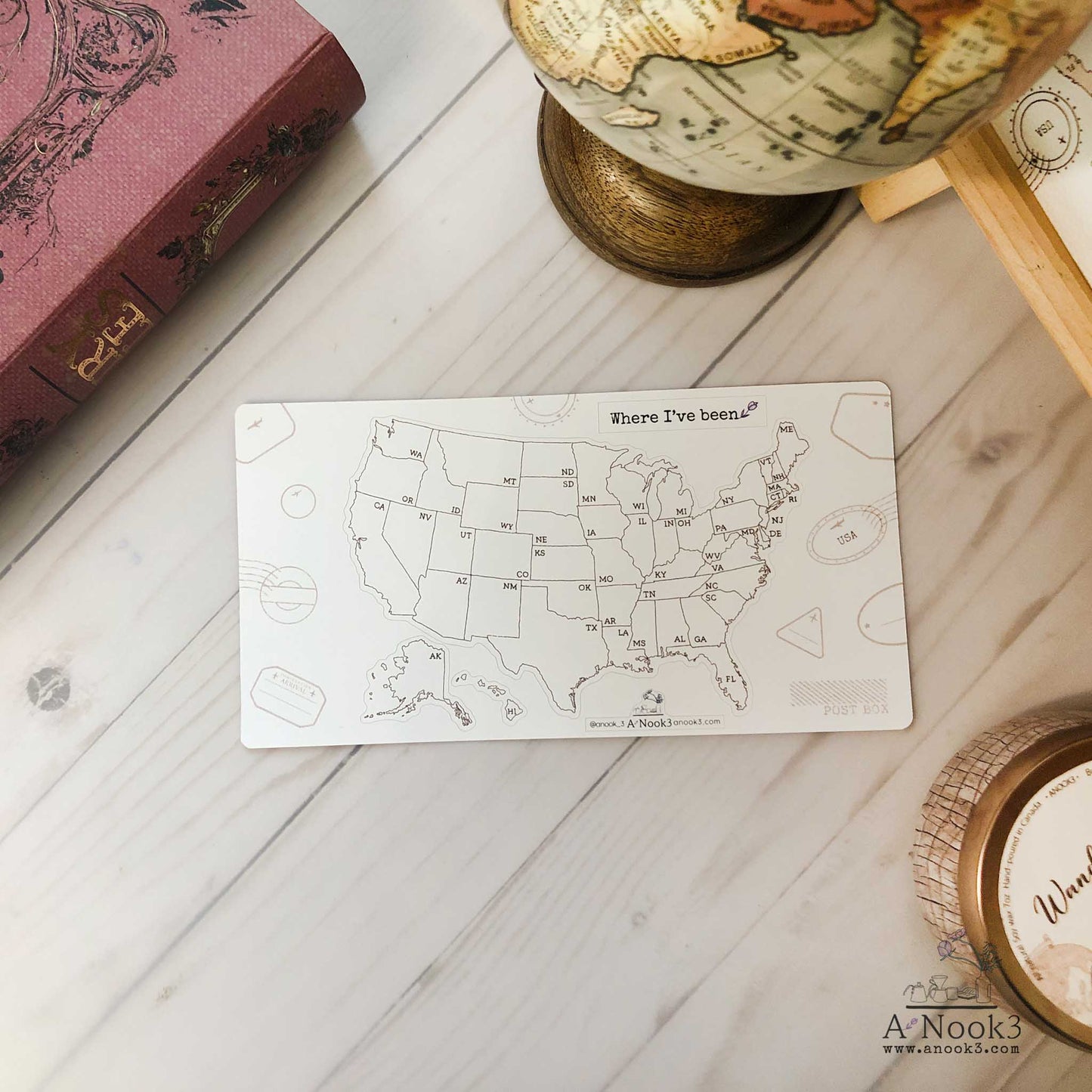 USA Map Sticker : Traveler's notebook Standard & A5