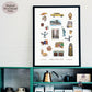 A Day in New York Travel Poster | Printable New York Wall Art