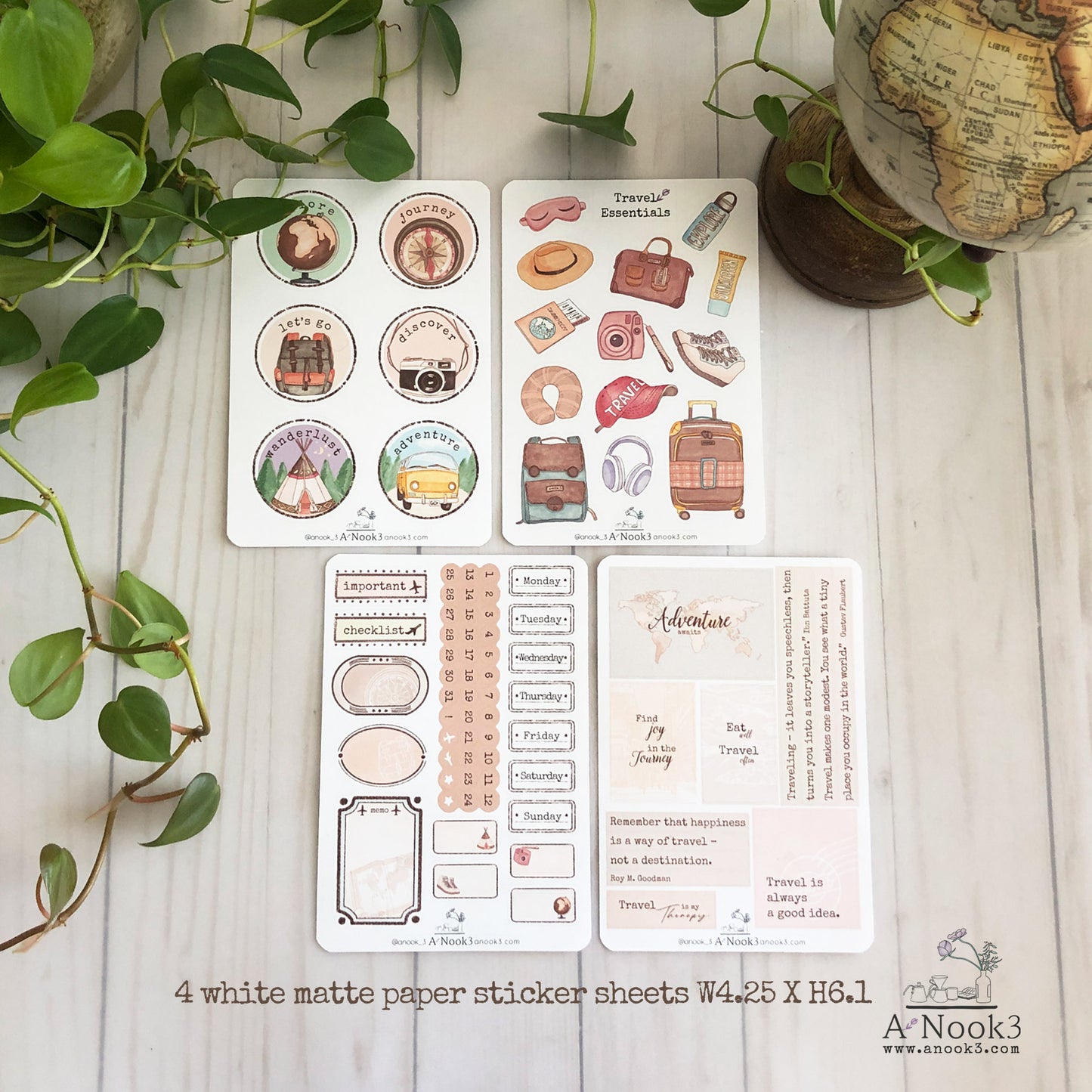 Travel Monthly Sticker kit