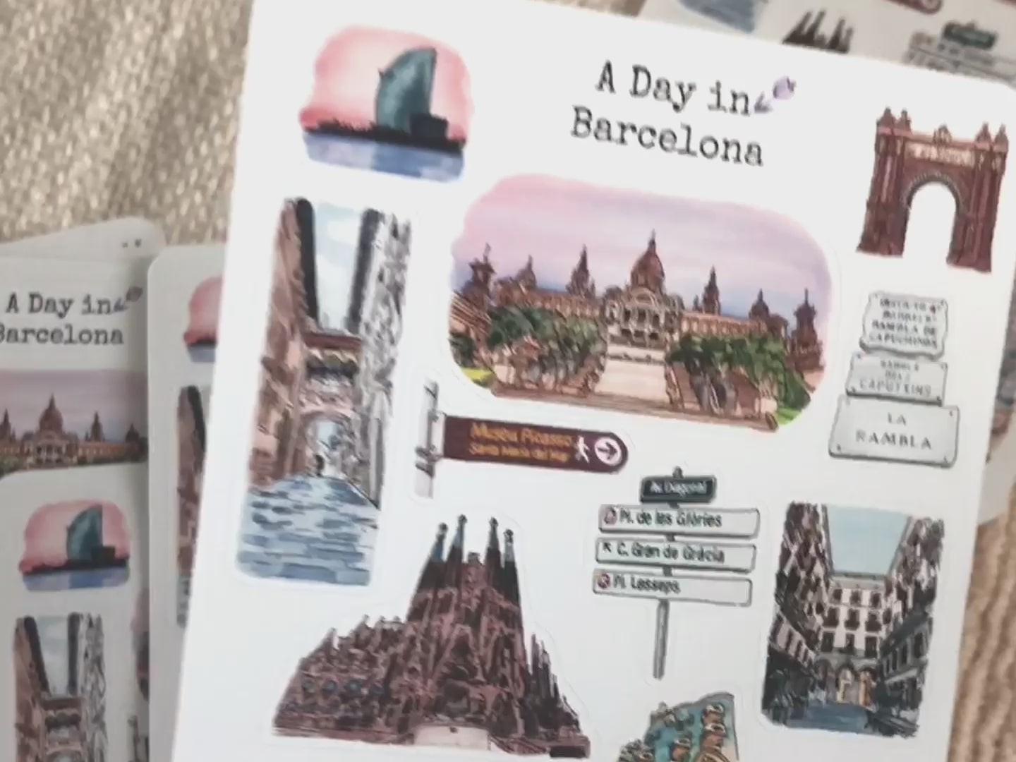 Spain Travel Scrapbook Stickers