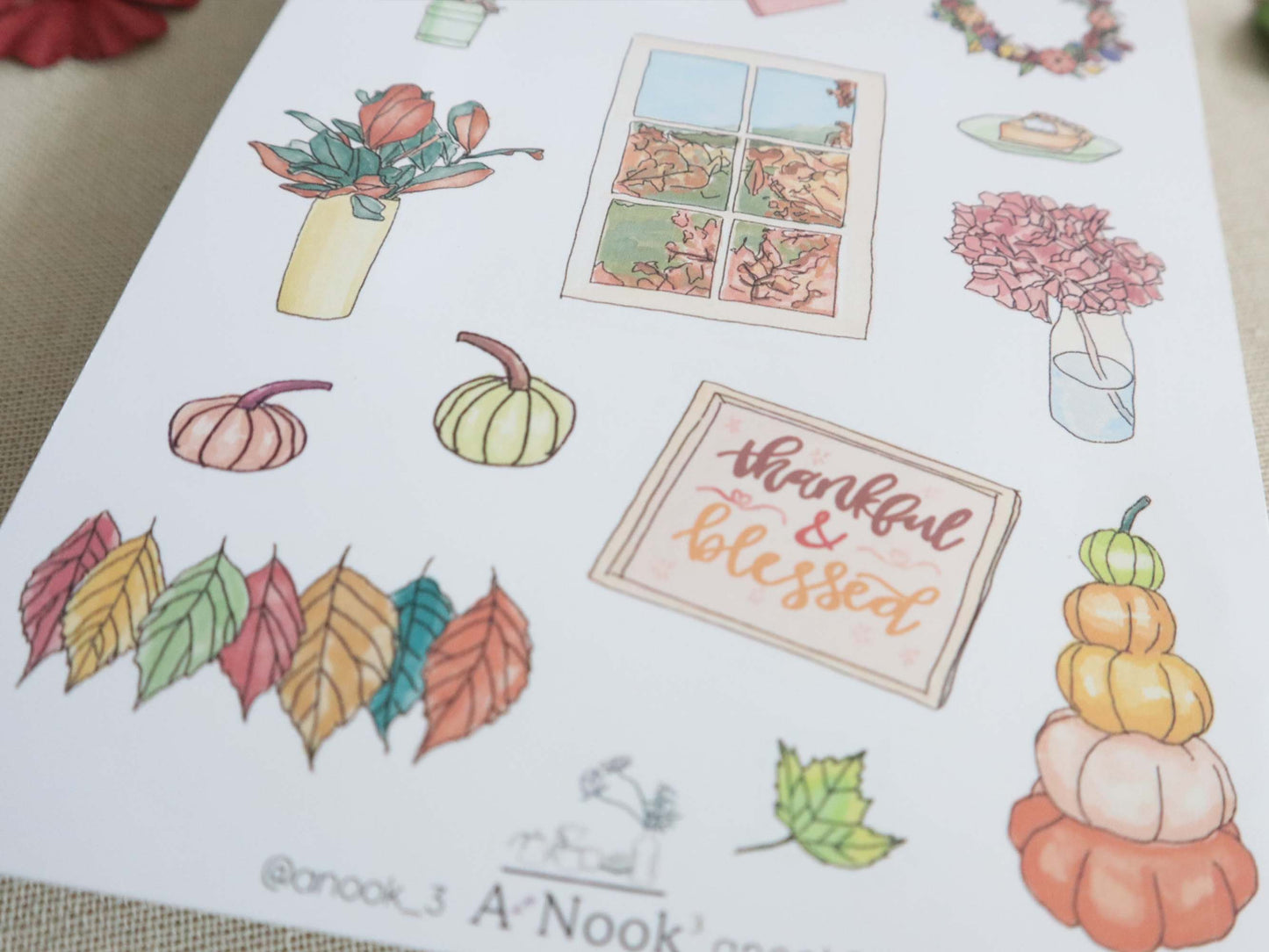 Fall stickers for scrapbook