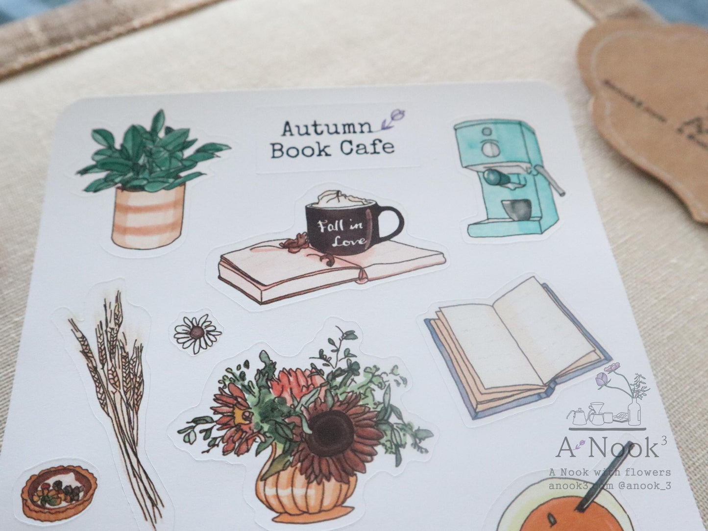 Autumn book cafe for scrapbooking