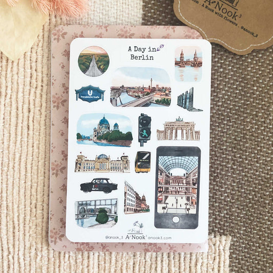 Journal your Berlin memories with our Berlin stickers.  This sticker sheet will make your travel more personal, memorable and special.  It will also make a perfect gift for your loved ones who love this beautiful city.