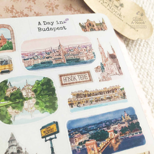 Budapest's attractions are beautifully illustrated on our Budapest travel sticker sheet and they will be an exciting addition to your travel journal!  It will also make a perfect gift for your loved ones who love this beautiful city.