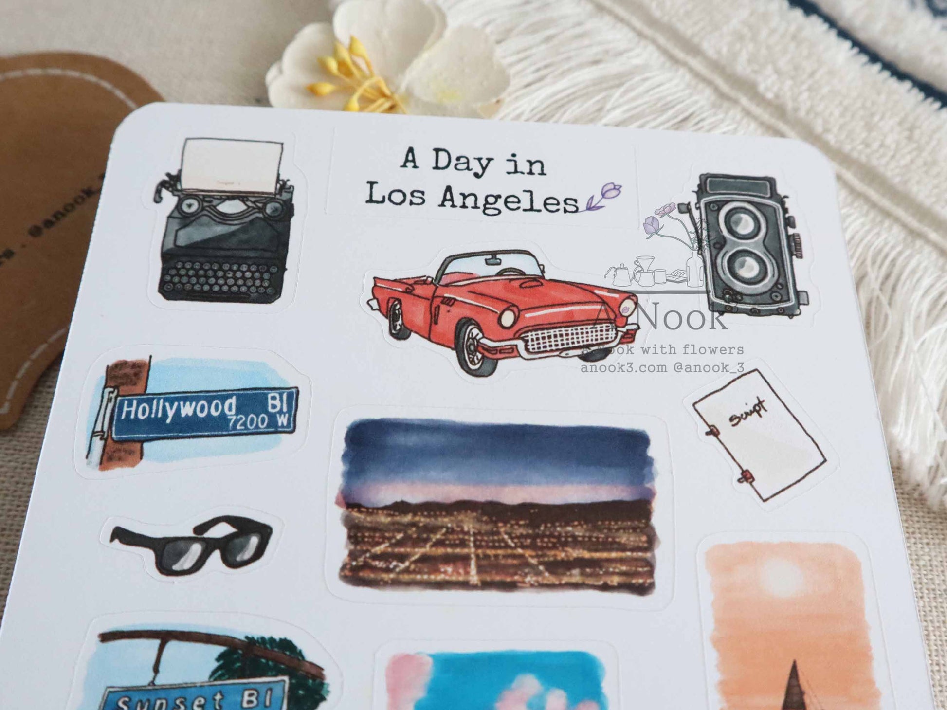 Los Angeles stickers for bullet journal