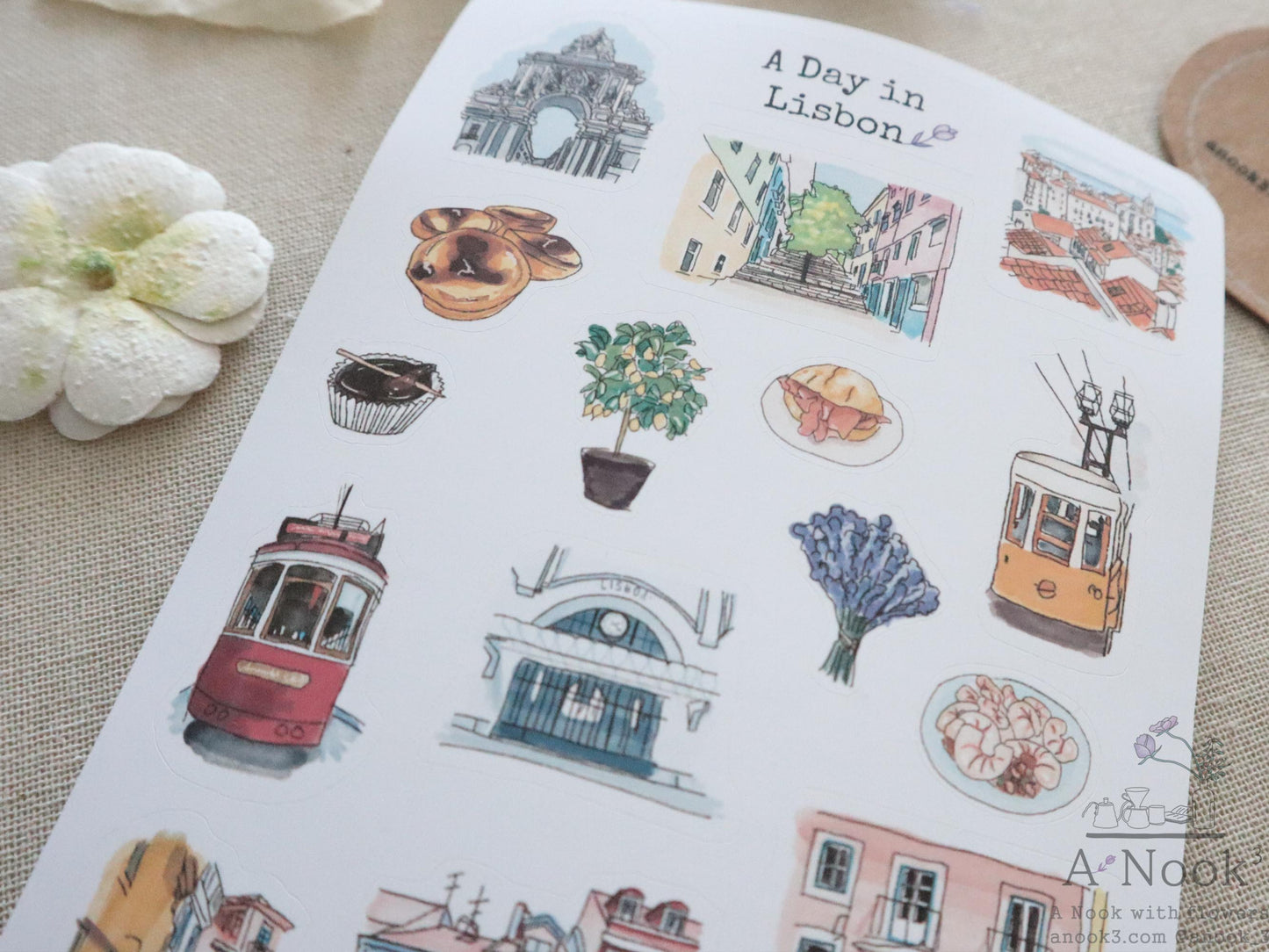 Lisbon illustration sticker for planner