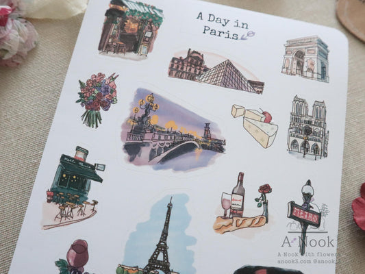 Paris stickers for scrapbook