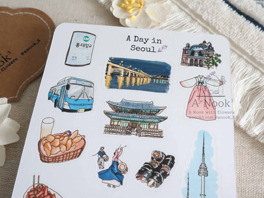 Seoul illustration stickers