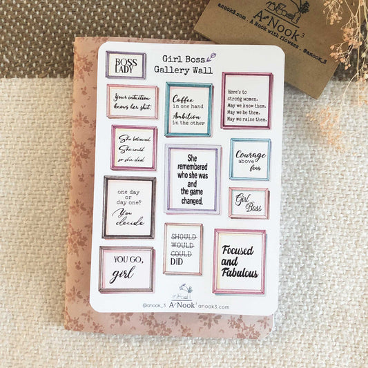 girl boss quote stickers