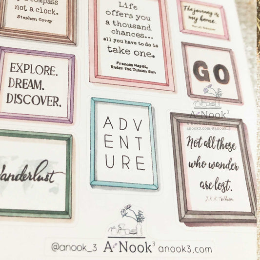 inspirational travel quote stickers