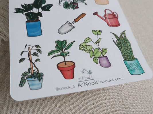 houseplant stickers for scrapbook