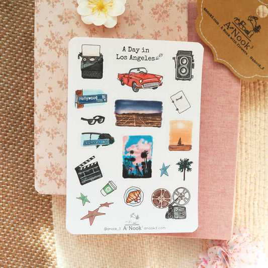 LA stickers for travel scrapbook by anook3