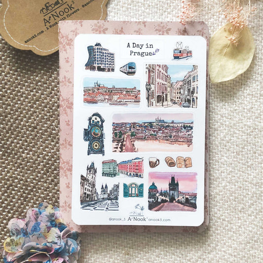 Prague travel stickers by ANook3