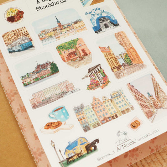 stockholm travel stickers for bullet journal by anook3