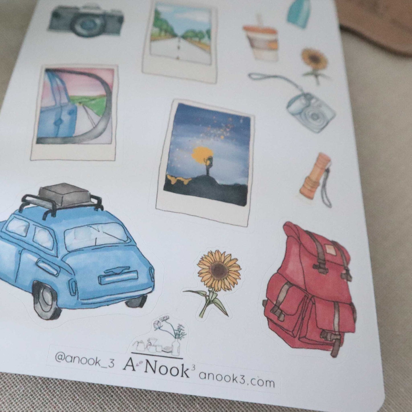 summer road trip stickers for scrapbook