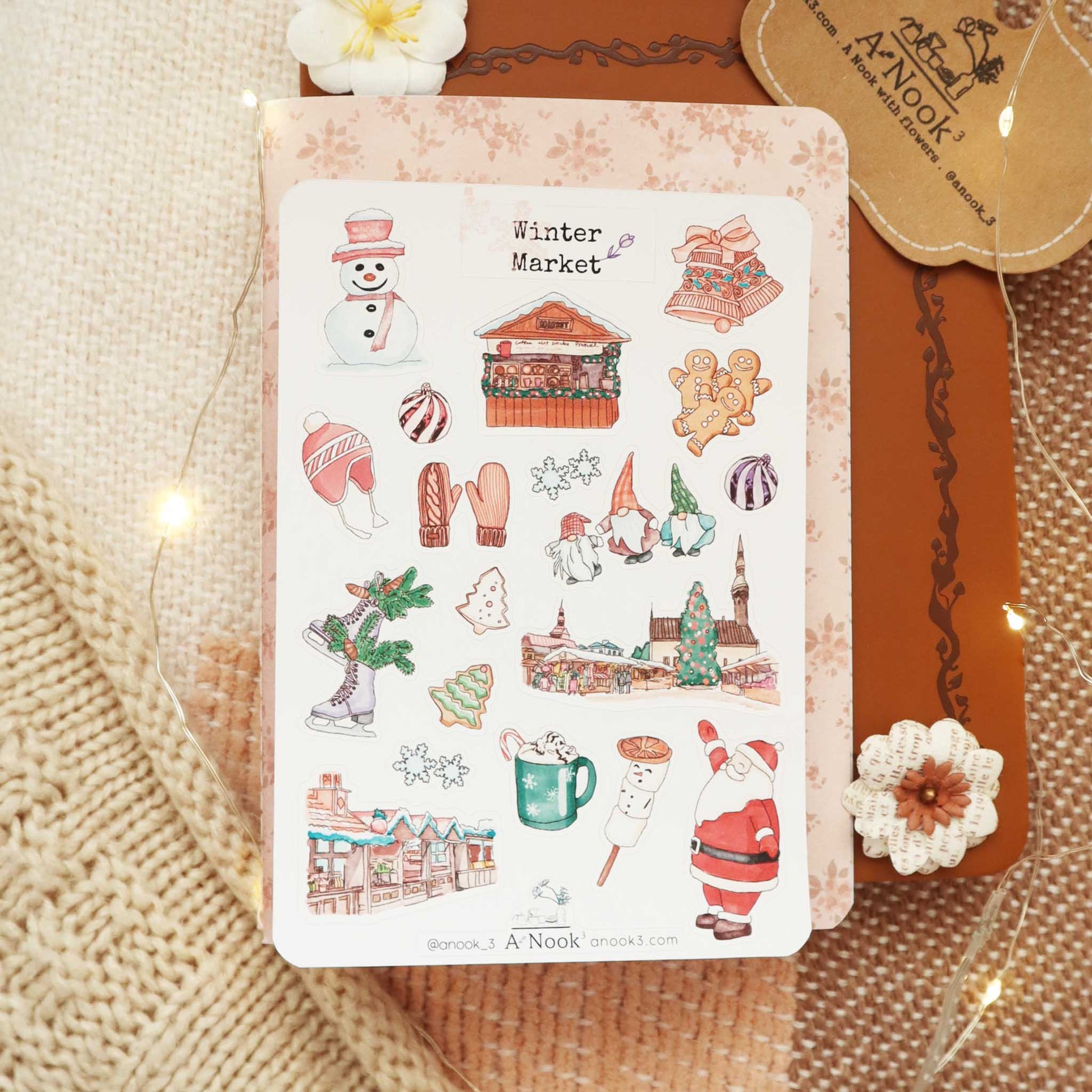 winter market stickers for scrapbook