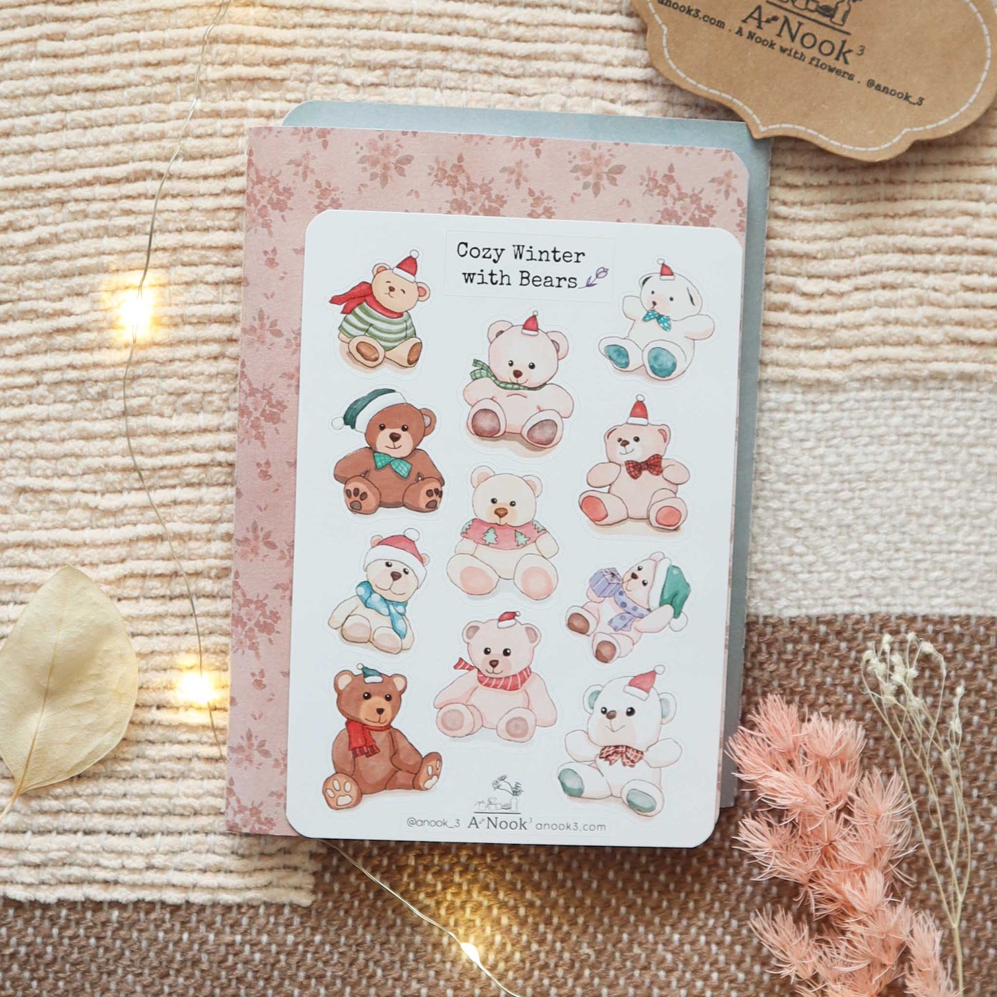 winter bear stickers for bullet journal