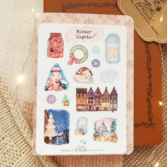 winter lights stickers for scrapbook