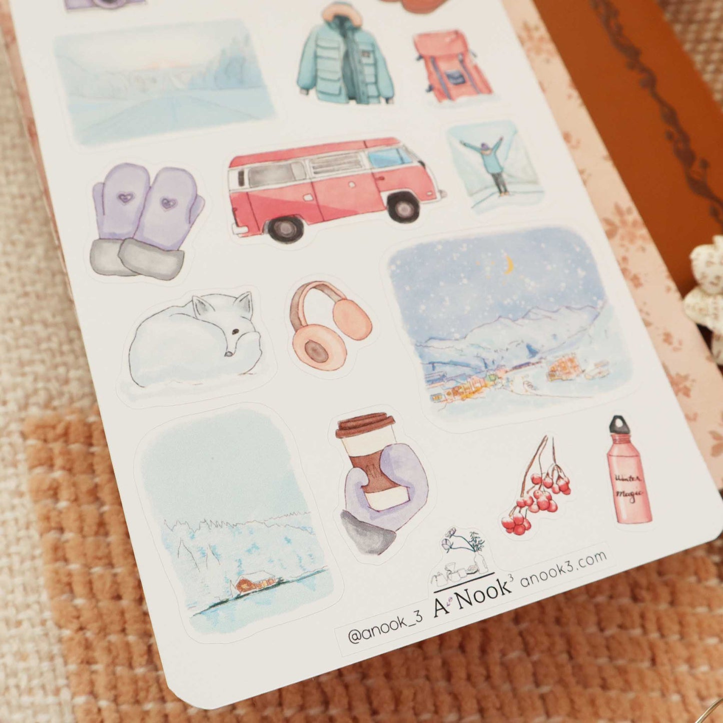 winter road trip stickers for scrapbook